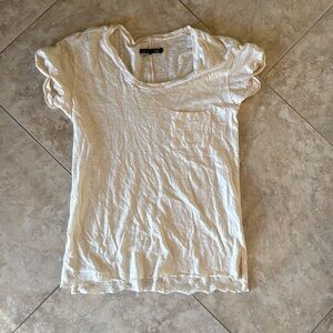 rag & bone jean cream pocket t-shirt, size small - 100% cotton